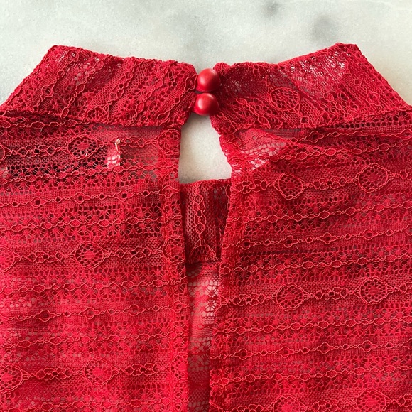 Women’s Red Lace Top Perfect for Valentine’s Day - Picture 4 of 13